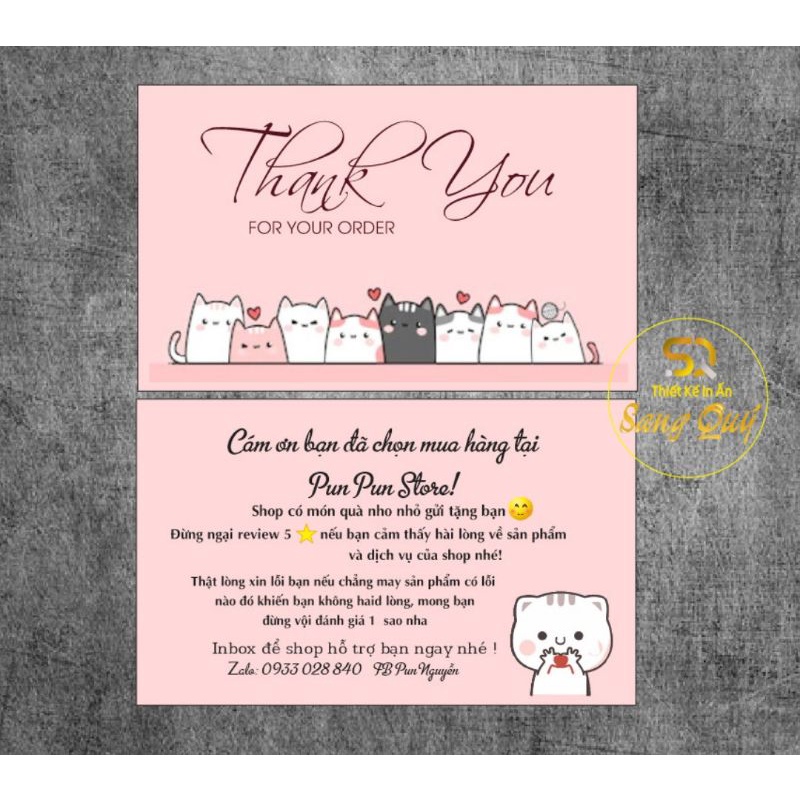 Ship từ 1 hộp Phiếu tích điểm, danh thiếp,  Thẻ Bảo hành, Card visit thiết kế theo yêu cầu, 9x5.5cm, 2 mặt