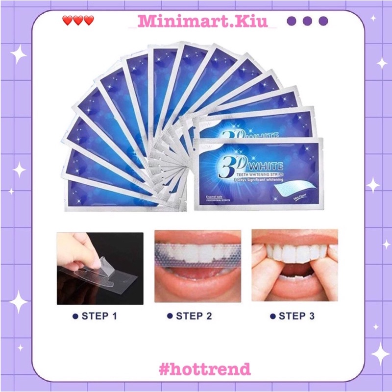 Miếng dán trắng răng tiện lợi 3D White Teeth Whitening Strips