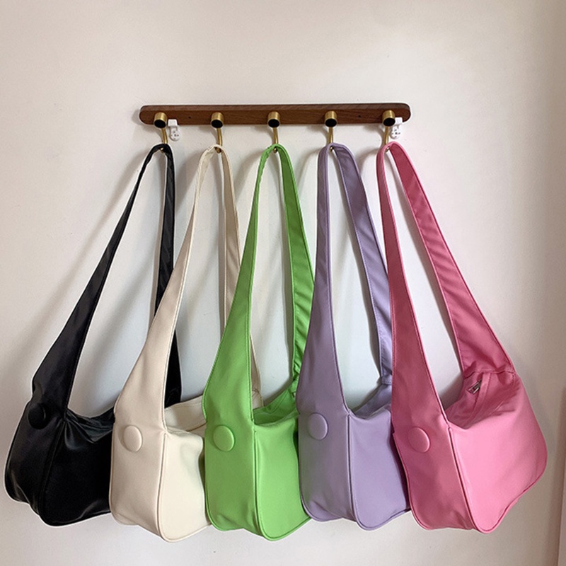 Túi Đeo Chéo Màu Trơn Có Khóa Kéo Thời Trang Cho Nữ