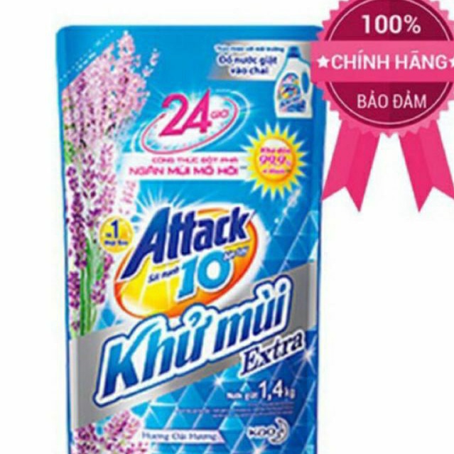 Nước giặt Attack 1.4kg công nghệ chuyên biệt khử mùi từ Nhật BảnNước giặt quần áo ATTACK 1,4kg