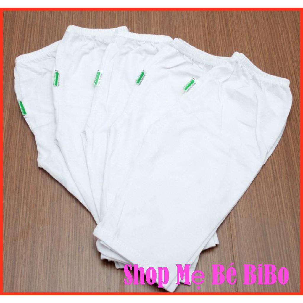 Combo 5 Quần Dài Trắng Sơ Sinh, Quần Cotton Cho Bé Mặc Nhà_ Loại Mòng Nhẹ (2-16kg)