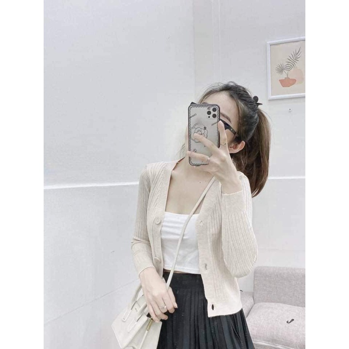 [40-53kg] Áo Khoác Len Nhẹ Gài Nút Kiểu Dễ Thương, Đơn Giản. Áo Khoác Cardigan Phối Đồ [Len Gài Nút H135]