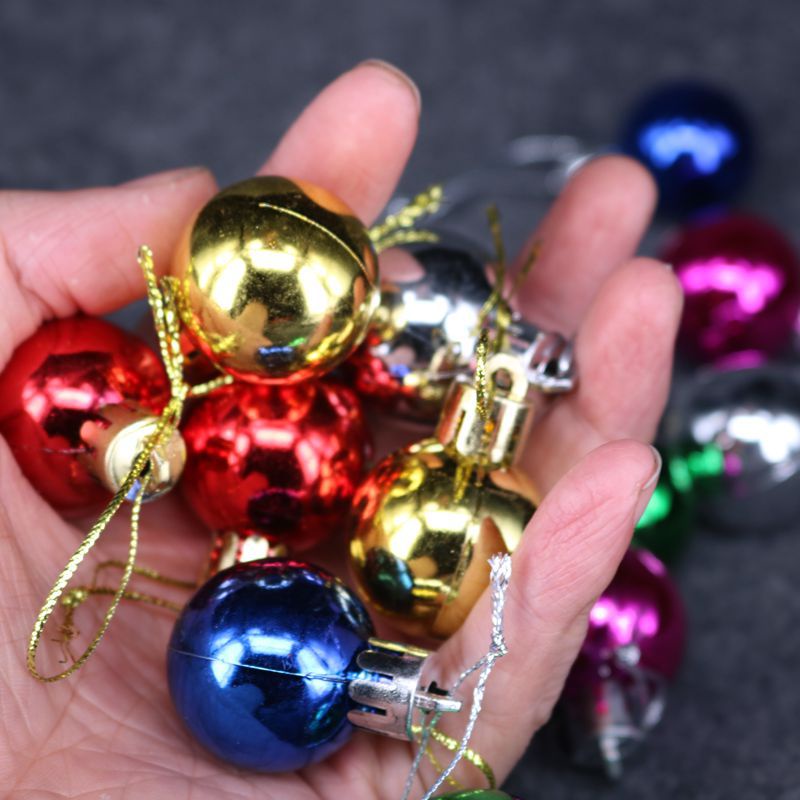 Bộ 12 trái châu kích thước 3cm trang trí cây thông