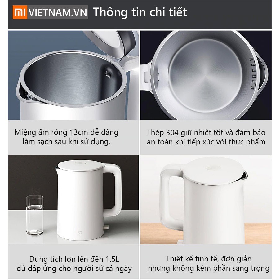 Ấm siêu tốc Xiaomi MIJIA 1A - Bình đun nước Xiaomi 1A ver 2020