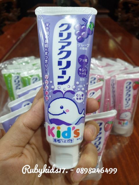  Kem đánh răng Kao Kid's cá heo 70g cho bé nội địa Nhật