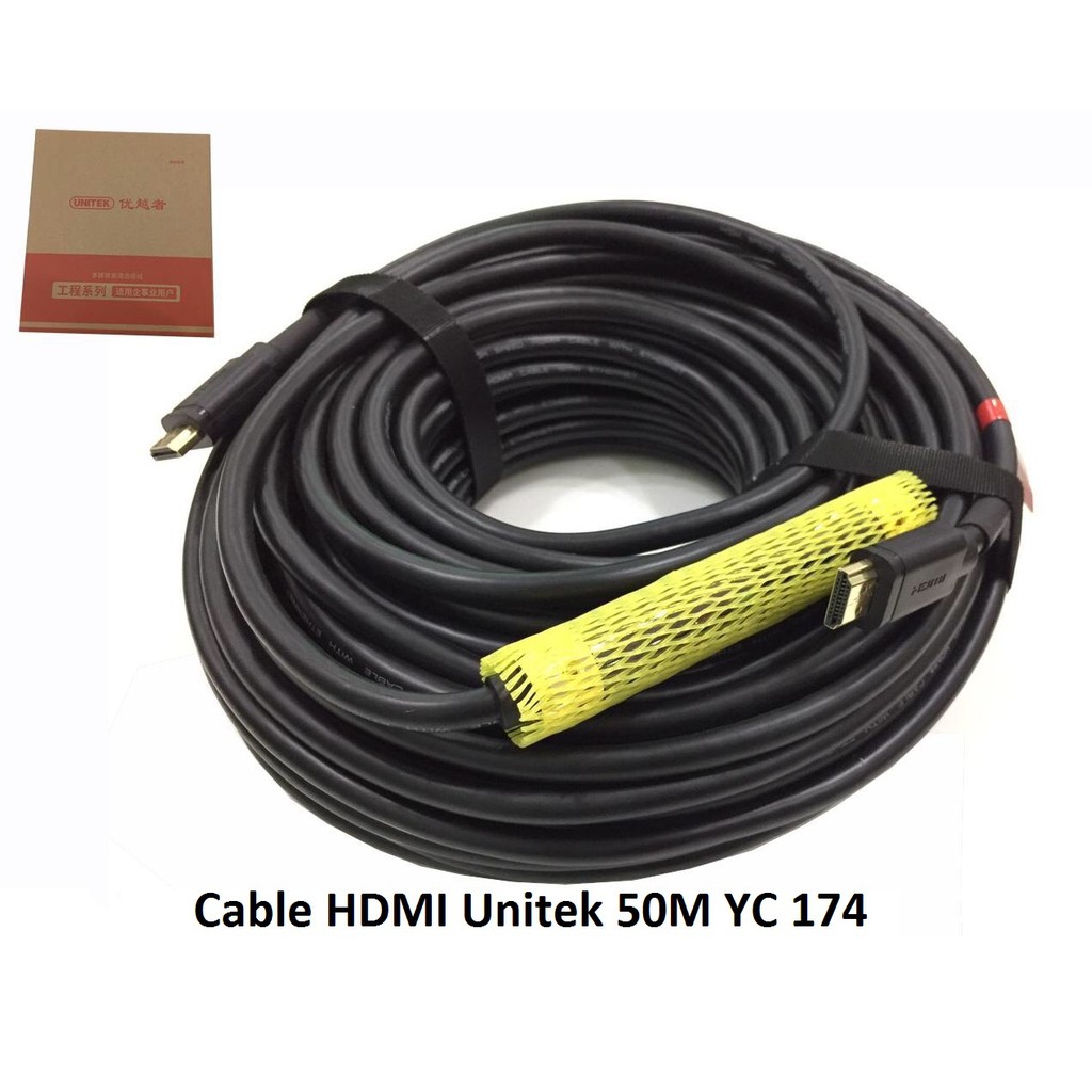 Cáp màn hình HDMI 1.4 4Kx2K Unitek 40m YC 173 , 50m YC 174 có IC khuếch đại tín hiệu chống nhiễu cục tốt,Hàng chính hãng