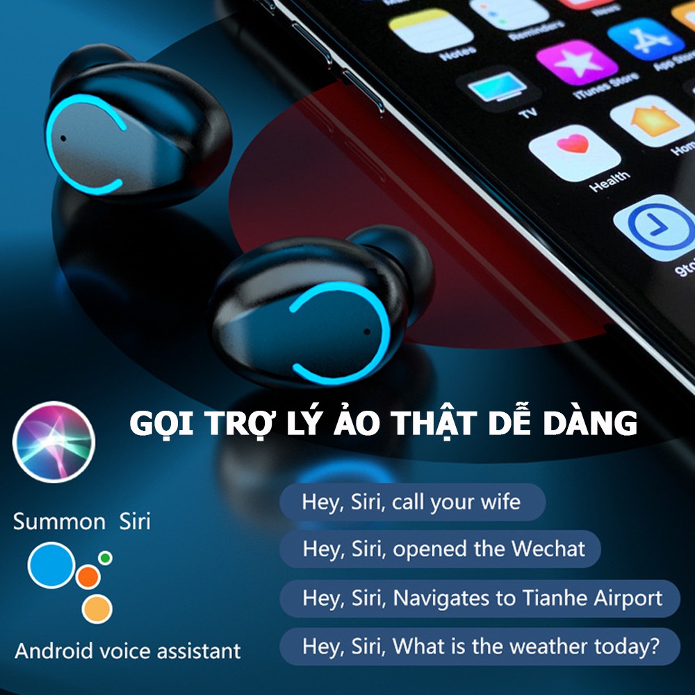 Tai nghe bluetooth F9 V5.1, tai nghe không dây nhét tai cảm ứng thông minh, âm thanh chất lượng cao, màn hình sắc nét