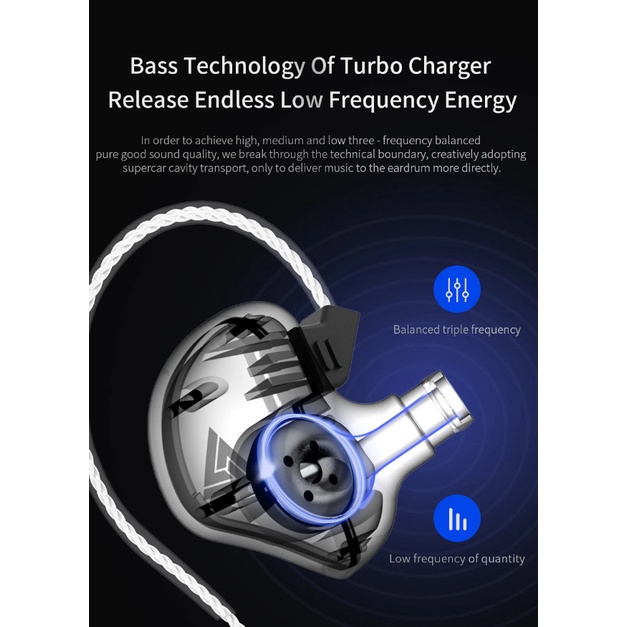 Tai Nghe Phone QKZ CK5 Âm Thanh HiFi Strong Bass, Chống Ồn, Có Mic Đàm Thoại, Nghe Nhạc, Xem Phim, Chơi Game Cực Đỉnh