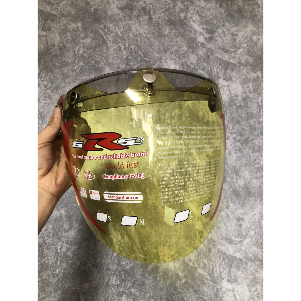 Kính LAVA - Kính mũ 3/4 đầu màu trong suốt, khói, và vàng