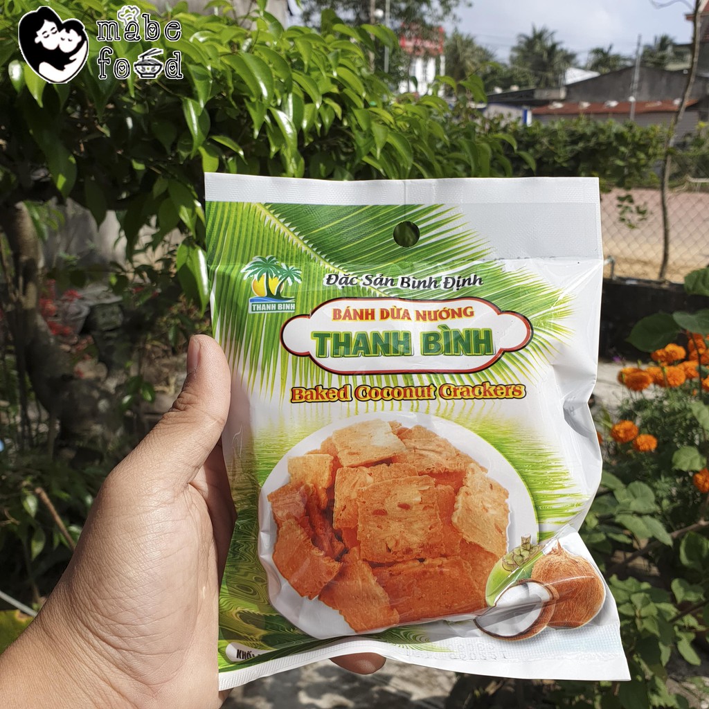 Bánh Dừa Nướng, đồ ăn vặt nội địa, thơm ngon, giòn rụm, làm quà tặng ý nghĩa, lương khô, MaBe Food