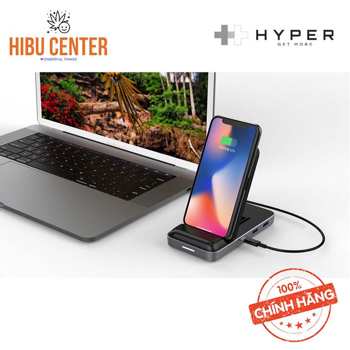 Đế sạc kiêm cổng chuyển HyperDrive 7.5W Wireless Charger USB-C Hub Đột phá về Công nghệ HD258B – HIBUCENTER