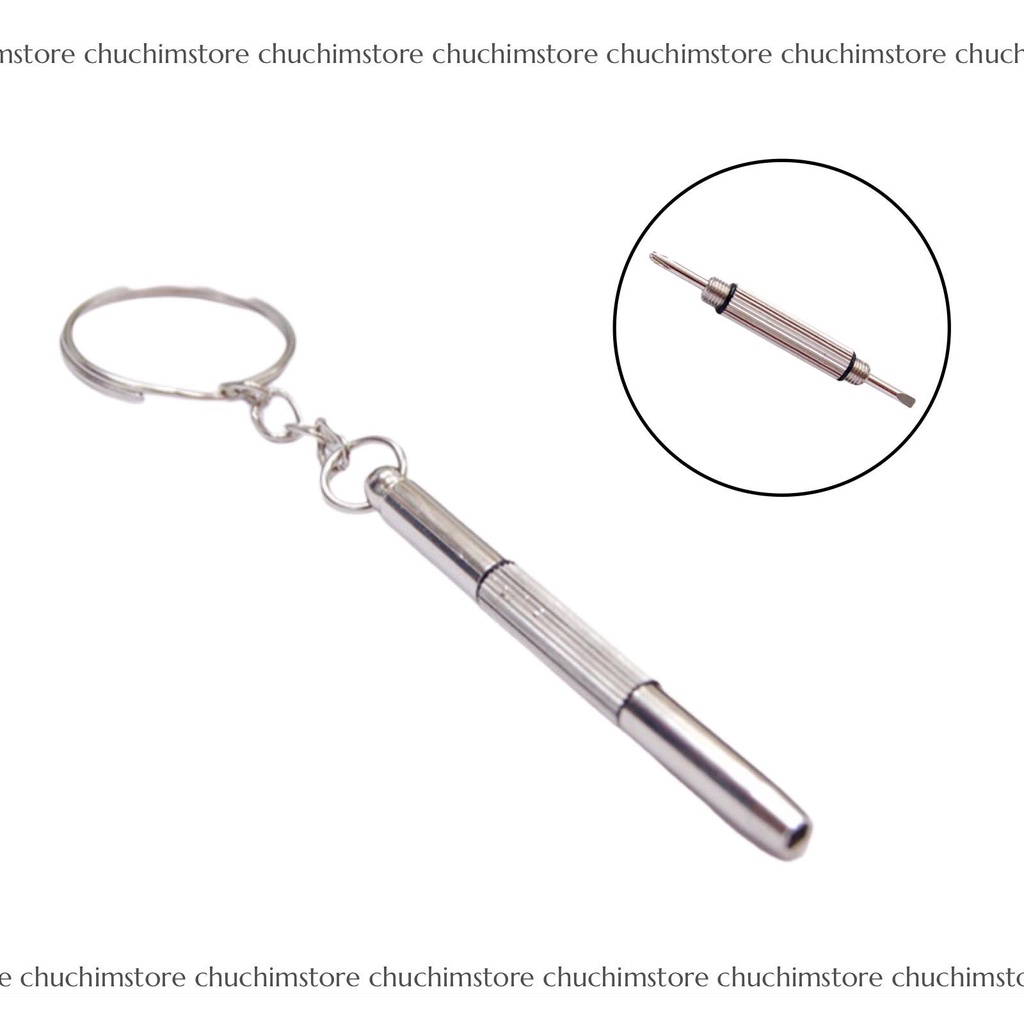 Móc khóa tua vít kính mini sửa gọng kính đa năng