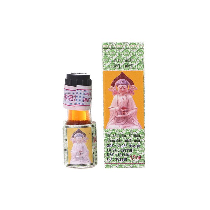 Dầu gió phật linh 1.5ml – Dùng xoa ngoài da khi cảm, ho, sổ mũi, nhức đầu, say nắng, trúng gió