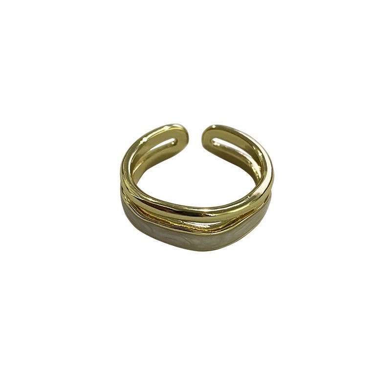 Nhẫn Hai Lớp Phong Cách Harajuku hip hop Thời Trang Cao Cấp