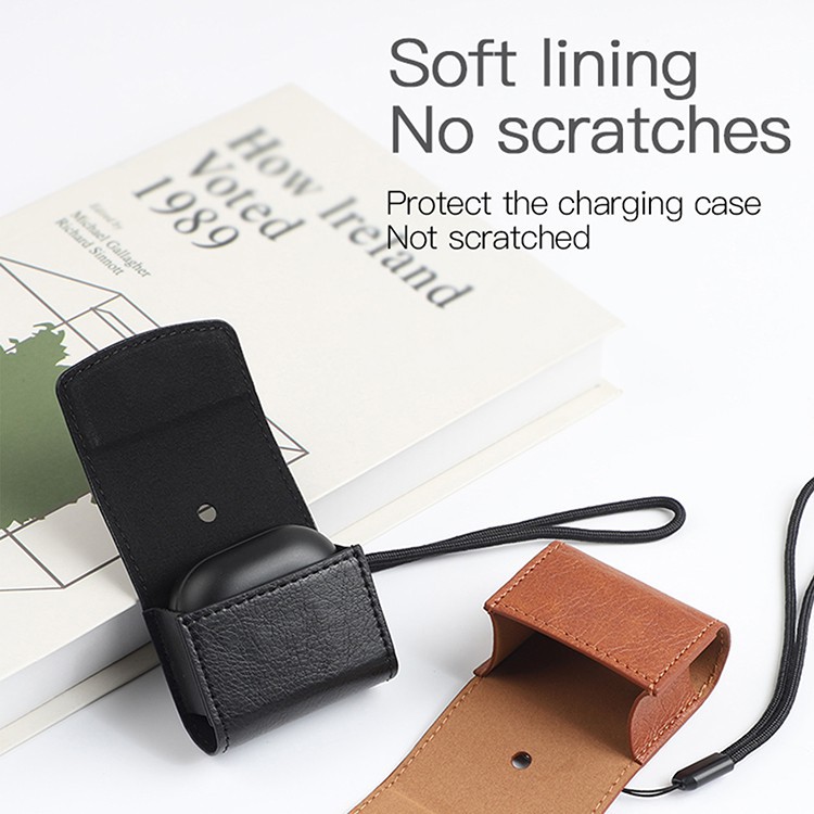 Vỏ da bảo vệ hộp sạc tai nghe không dây dạng túi đơn giản cho Samsung Galaxy Buds Live / Buds Pro