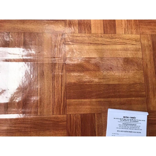 Thảm nhựa vân gỗ PVC simili lót sàn vân gỗ chống trơn trượt 0.5mm