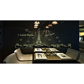 Decal dán tường  thành phố Paris( có dạ quang)