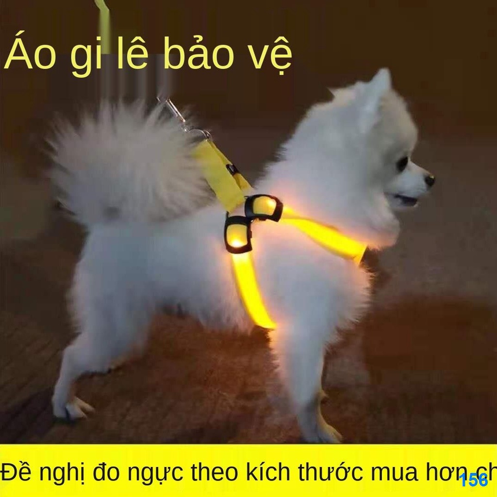 2021 ◙Chó cưng dây nịt xích USB sạc loại áo ghi lê bông LED sáng dạ quang phát