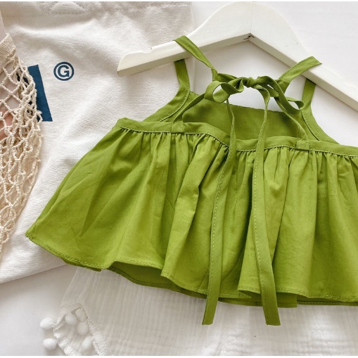 Set Áo Hai Dây + Quần Short Thời trắng Mùa Hè Dễ Thương Cho Bé Gái