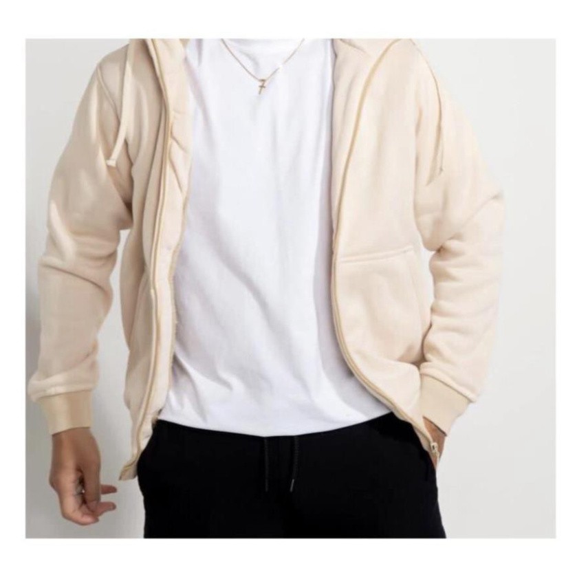 Áo đôi Hoodie nam nữ unisex form rộng trơn lót lông trắng đen có mũ đẹp chất nỉ phong cách trẻ trung Hàn Quốc New * !  ྇ | BigBuy360 - bigbuy360.vn