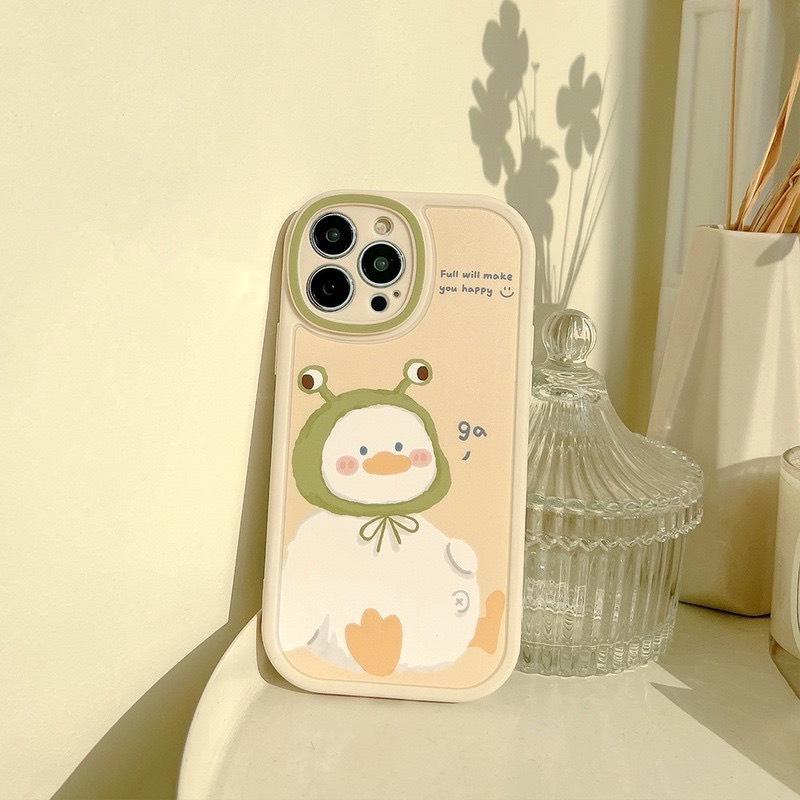 Ốp lưng iphone Cạnh Vuông Vịt Bơ Kem Dễ Thương 7/8/7plus/8plus/x/xsmax/Xr/11/11pro/11promax/12/12promax/13/14/pro/promax