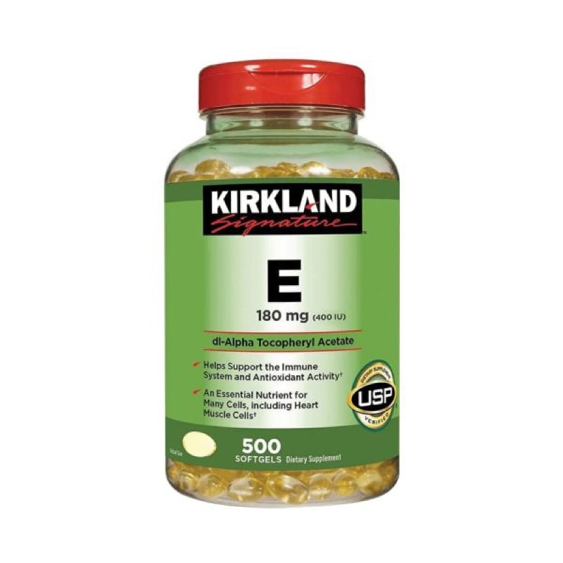 Mẫu Mới- Date 5/2025 Viên Uống Vitamin E Kirkland Signature Vitamin E 400 IU 500 Viên