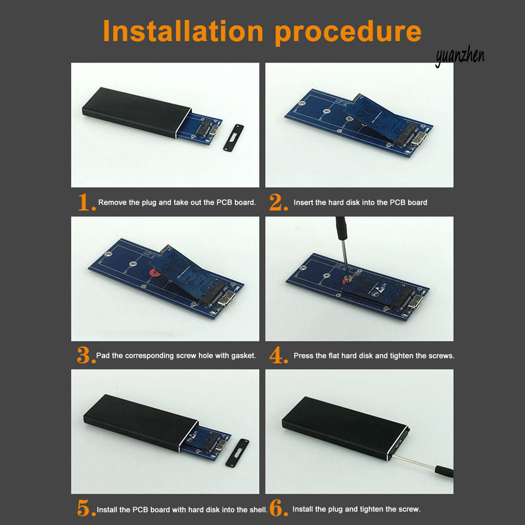Hộp Đựng Ổ Cứng Ssd Usb 3.0 Sang M.2 Ngff Bằng Hợp Kim Nhôm | BigBuy360 - bigbuy360.vn