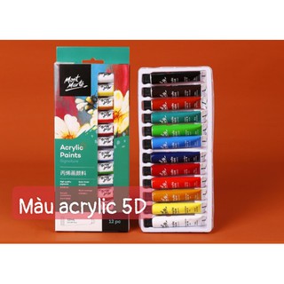 Bộ màu vẽ acrylic 12 túyp 12ml mẫu MỚI.