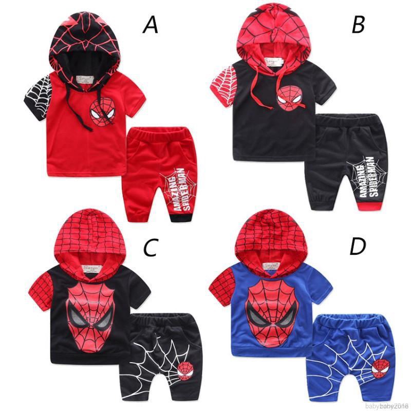 Bộ áo thun hoodie + quần short mùa hè cho bé trai