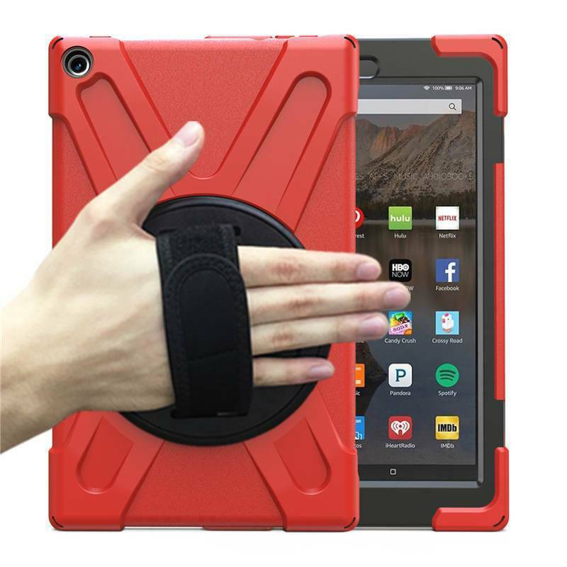 For Amazon Fire HD 10 2017/2018/2019 7th 8th 9th Rotate Shockproof Rugged Hard Stand Case Cover Handle