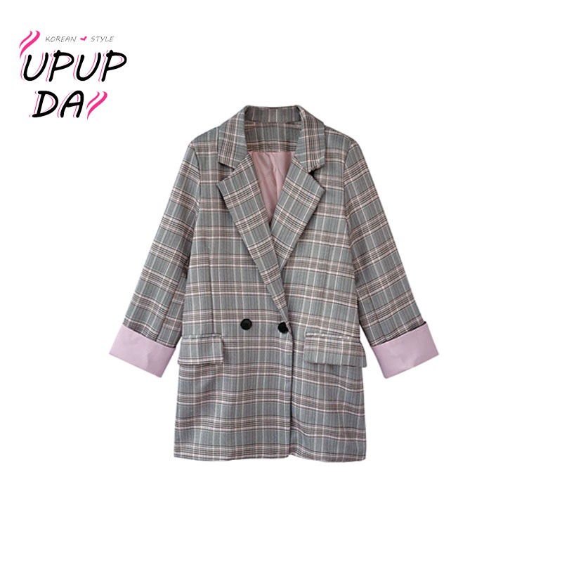 Áo Khoác Vest Dáng Rộng Kẻ Sọc Caro Size S-2XL Phong Cách Hàn Quốc Thời Trang Xuân Thu Cho Nữ | BigBuy360 - bigbuy360.vn