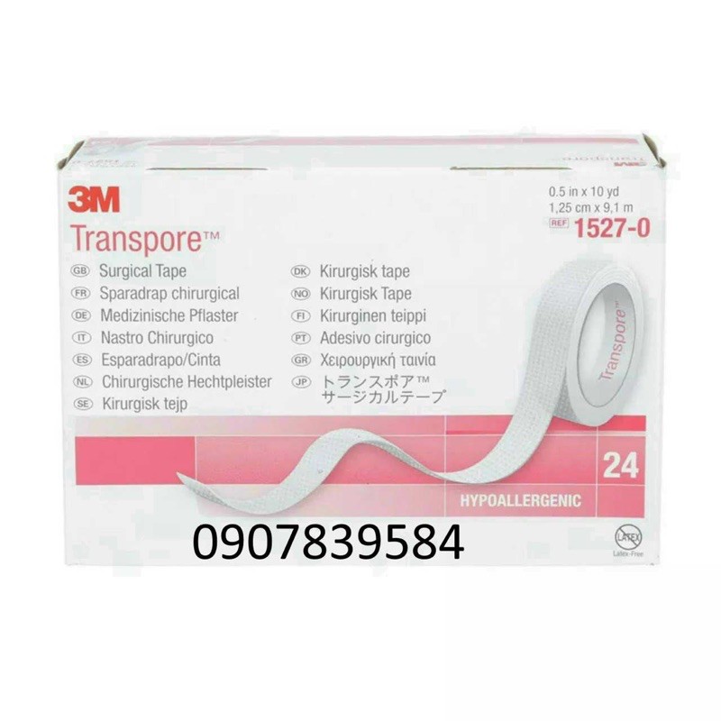 Băng keo trong plastic y tế 3M Transpore 1527-0 / 3M - Mỹ