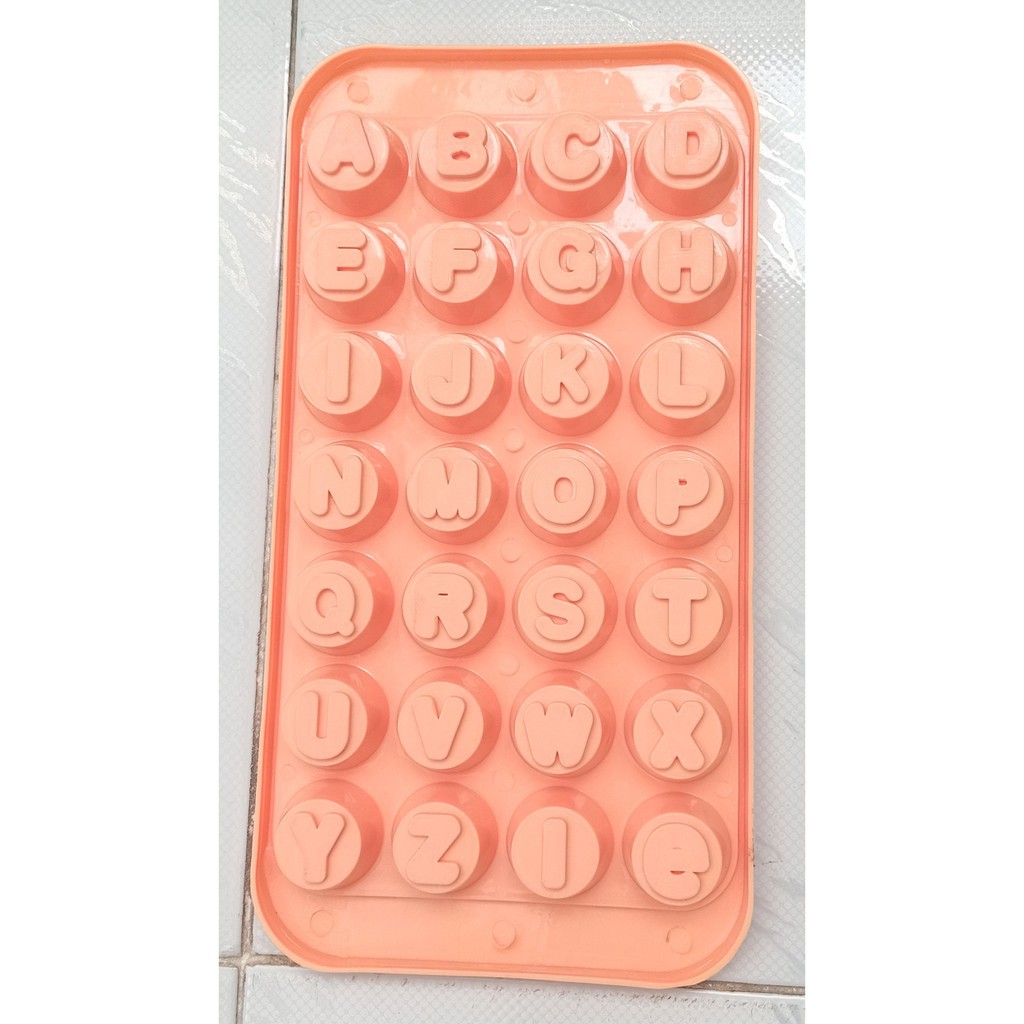Khuôn 28 chữ cái rau câu đá thạch phô mai trái cây trà sữa kẹo dẻo - Alphabet letter ice cube tray and mold HNT
