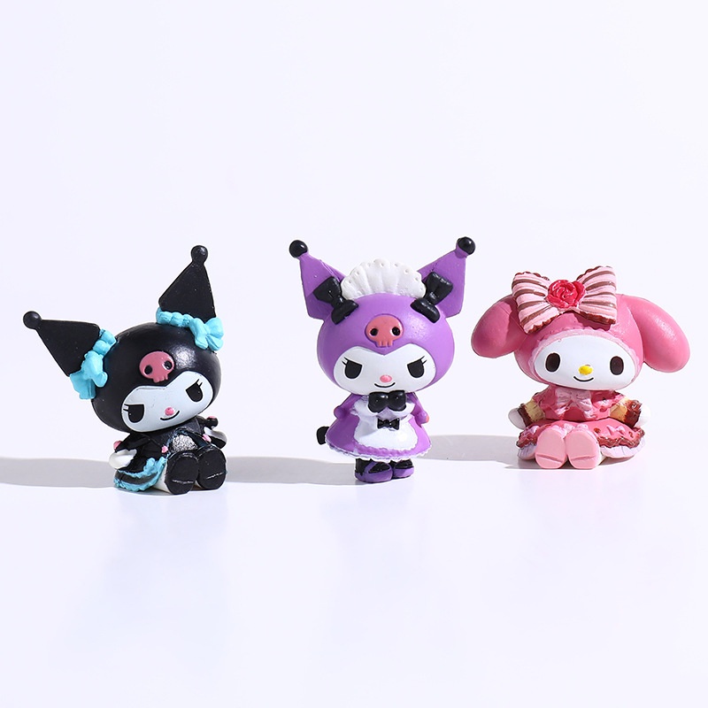 Set 5 Đồ trang trí Kuromi Dễ Thương Dùng Để Trang Trí Bánh Kem