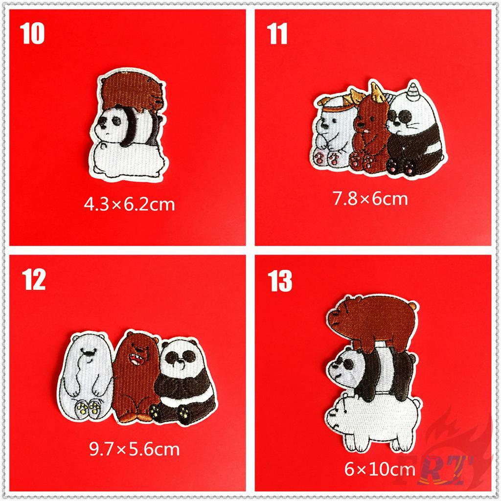 ✿ Sticker Ủi Thêu Hoạt Hình We Bare Bears ✿ 1 Sticker Ủi Thêu Hình Huy Hiệu
