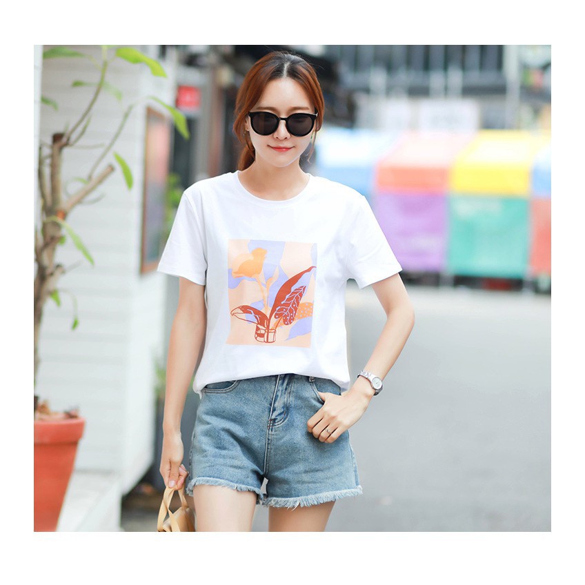 Áo Thun In Hình Họa Tiết Retro Hàn Quốc -Hot Trend Hè 2020