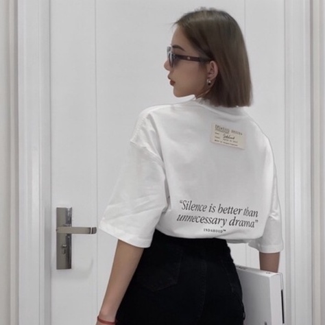 Áo Thun form rộng SILENCE INDAHOOD Black/White | BigBuy360 - bigbuy360.vn