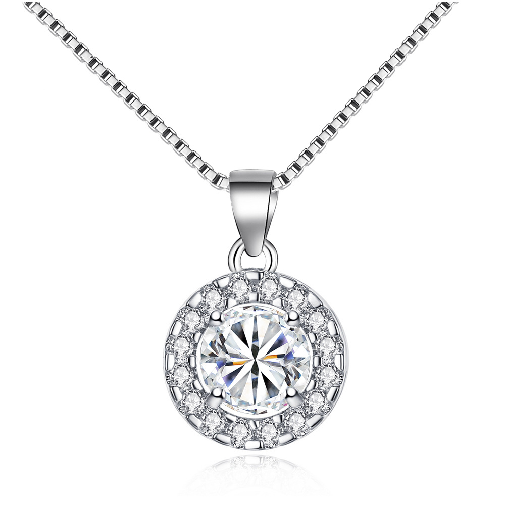 Bộ dây chuyền + khuyên tai đính đá phong cách thời trang chất lượng cao