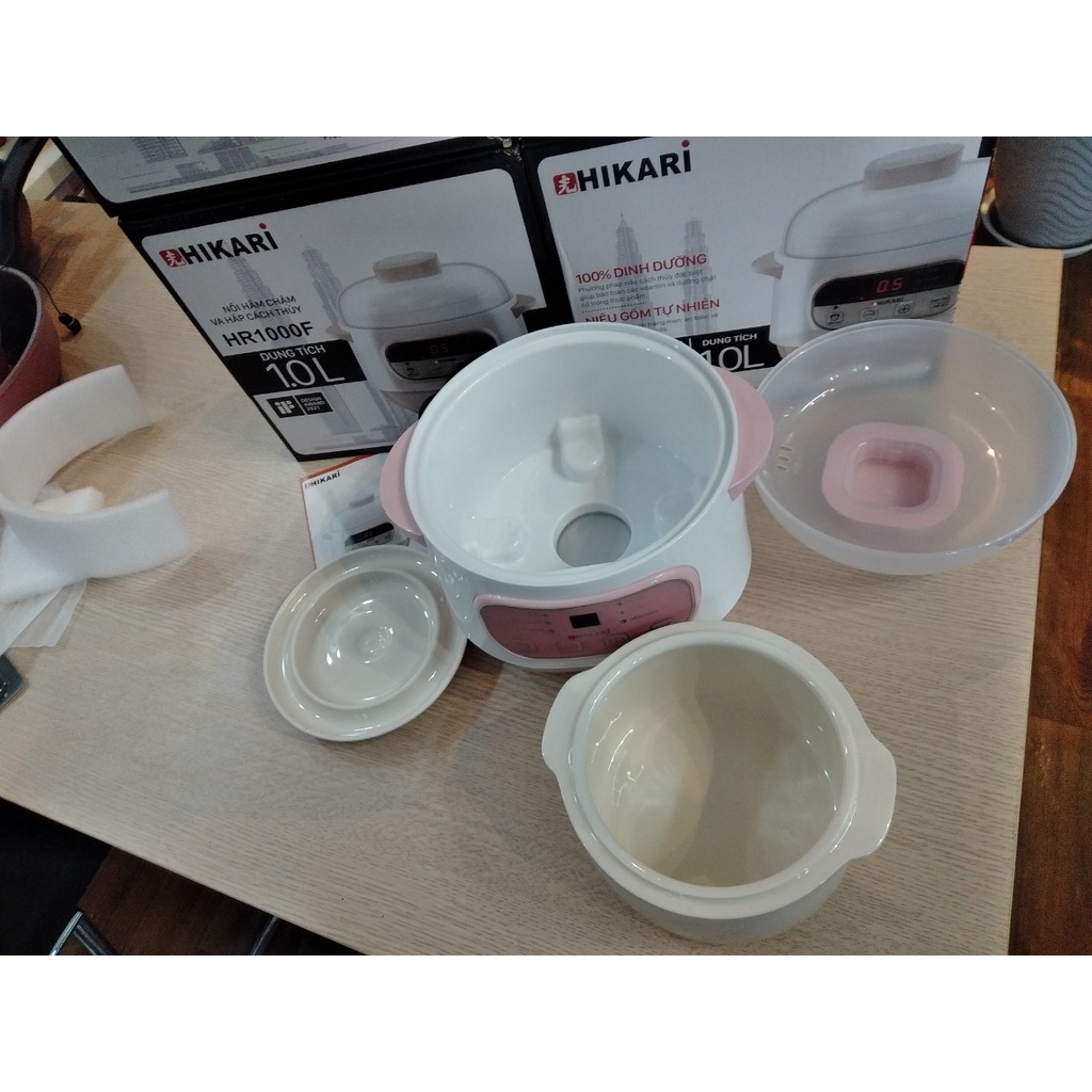 Nồi chưng yến, nấu chậm Hikari HR1000F - Dung tích 1L - Bảo hành chính hãng 12 tháng