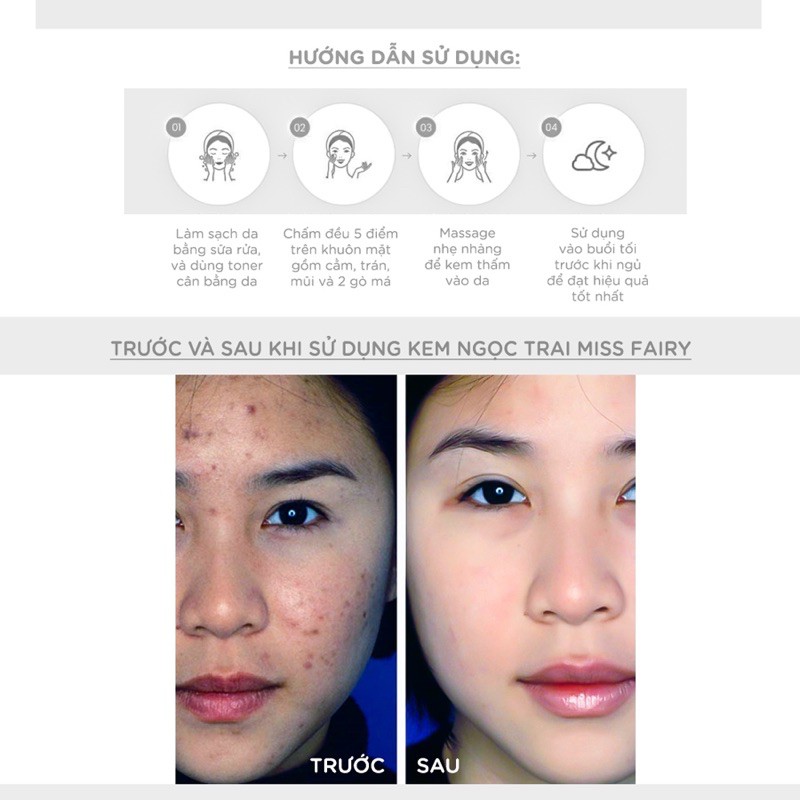 KEM MISSFAIRY NGỌC TRAI - DƯỠNG TRẮNG DA TINH CHẤT NGỌC TRAI - PEARL