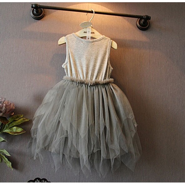 Đầm Xoè Tulle Sát Nách Phong Cách Vintage Thời Trang 2015 Cho Bé Gái