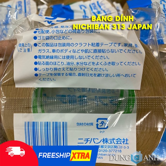 Băng keo giấy Kraft Tape Nichiban 313 - 5cm x 50m dài. Mới 2021 - siêu dính