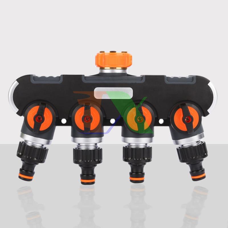 Đầu nối nhanh chia 4 NN4.EC1, Khớp nối nhanh chia 4 có van khóa 1/2&quot; 3/4&quot;