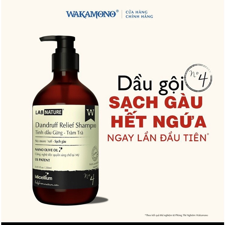 Dầu gội sạch gàu Wakamono No.4 - Công nghệ Mỹ giúp sạch gàu, hết ngứa - Chai 250ml
