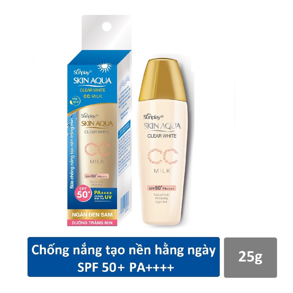 Che khuyết điểm Chống Nắng Sunplay Skin Aqua CC Milk SPF50+ PA++++ 25g (kiểm soát dầu) | BigBuy360 - bigbuy360.vn