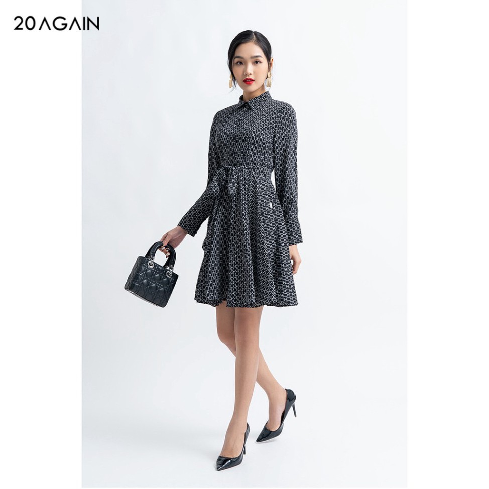 Đầm váy nữ công sở 20AGAIN đủ màu, đủ size, buộc nơ cổ sang trọng hiện đại DEA0955