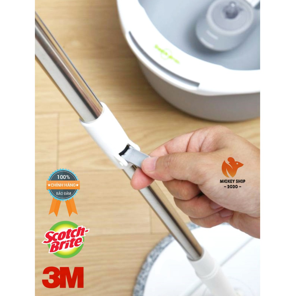 [Sản Phẩm Mới] Bộ Cây Lau 360 Độ Cải Tiến Scotch-Brite 3M - Single Microfiber Cloth Spin Mop –Hàng Chính Hãng