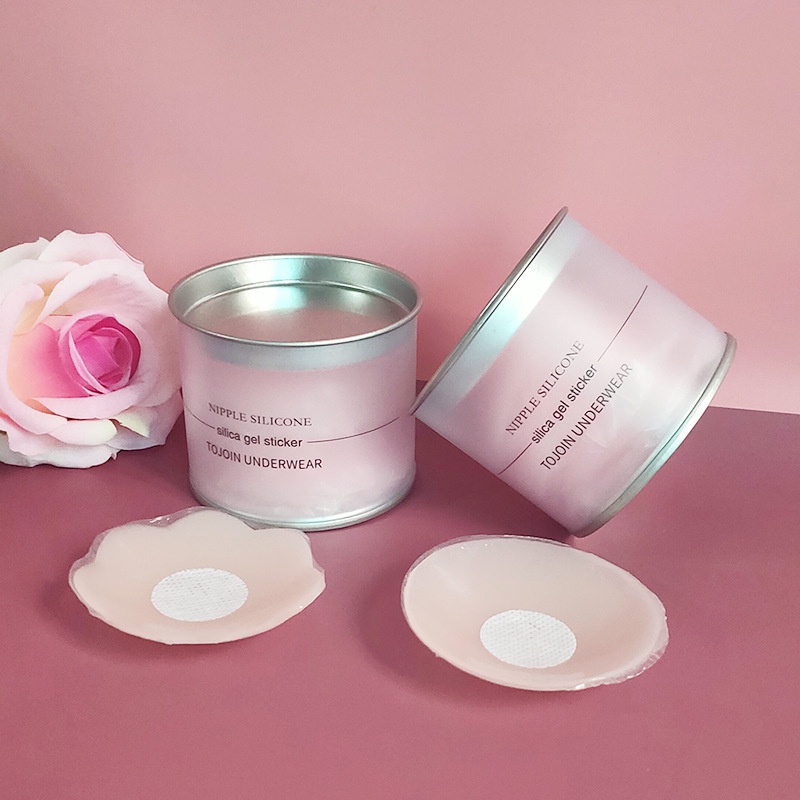 Hộp 6 cặp miếng dán ngực silicone trong suốt thoáng khí tự dính gợi cảm có thể tái sử dụng