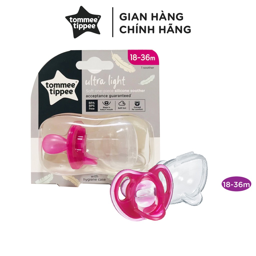 Ty ngậm silicon siêu nhẹ cho bé Tommee Tippee 18-36 tháng (vỉ 1 cái) – Tím