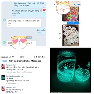 Combo 4 lọ bột dạ quang Tặng kèm sơn pha
